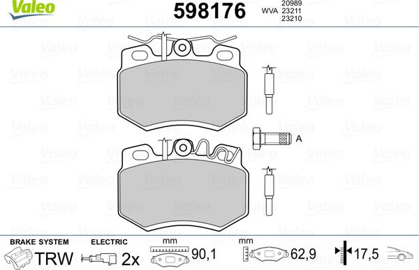 Valeo 598176 - Fren Balata Seti, Diskli Fren parcadolu.com