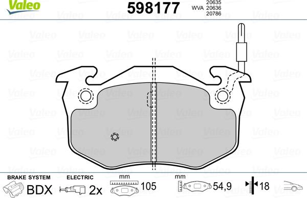 Valeo 598177 - Fren Balata Seti, Diskli Fren parcadolu.com