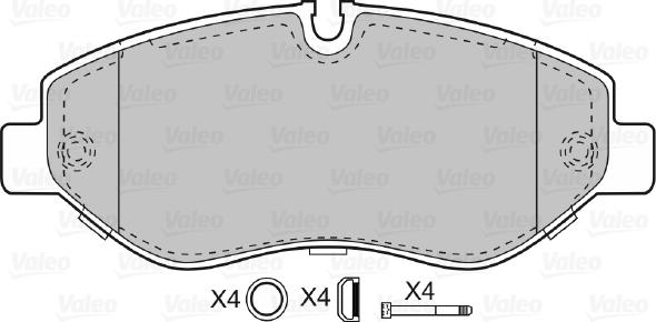 Valeo 598882 - ON FREN BALATASI-TEK TEKER-  VW CRAFTER 06-16  MERCEDES SPRINTER 06-16 - SPRINTER 2017 W907 - W447 VITO  parcadolu.com