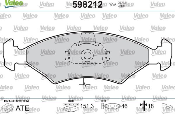 Valeo 598212 - Fren Balata Seti, Diskli Fren parcadolu.com