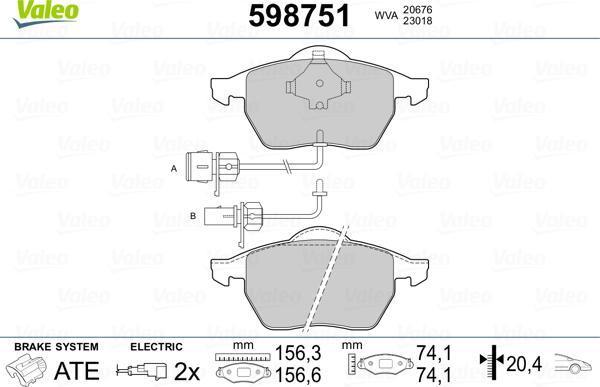 Valeo 598751 - Fren Balata Seti, Diskli Fren parcadolu.com