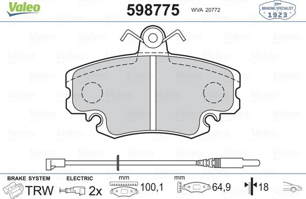 Valeo 598775 - Fren Balata Seti, Diskli Fren parcadolu.com