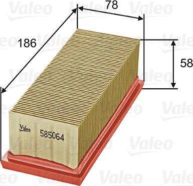 Valeo 585064 - HAVA FILTRESI  RENAULT   CLIO II 1.2 16V. TWINGO I 1.2 16V  parcadolu.com