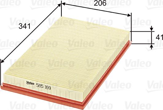 Valeo 585169 - HAVA FILTRESI  OPEL   VECTRA B 1.6 I 16V. SPEEDSTER  parcadolu.com