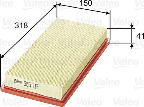 Valeo 585137 - HAVA FILTRESI FIAT IDEA 1.4 16V. PUNTO II 1.4 16V parcadolu.com