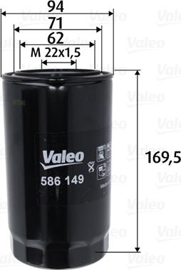 Valeo 586149 - Yağ filtresi parcadolu.com