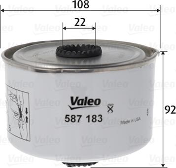 Valeo 587183 - Yakıt Filtresi parcadolu.com