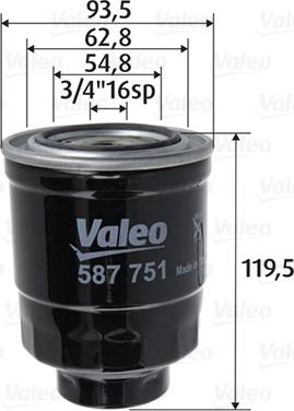Valeo 587751 - Yakıt Filtresi parcadolu.com
