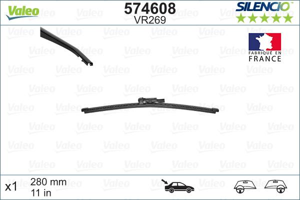 Valeo 574608 - SILECEK SUPURGESI ARKA CAM AEROTWIN [280 MM] BMW E81 E87 .  MINI R55 R56 R59 . MERCEDES X156 13> S21 parcadolu.com