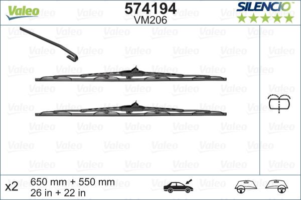 Valeo 574194 - Silecek süpürgesi parcadolu.com