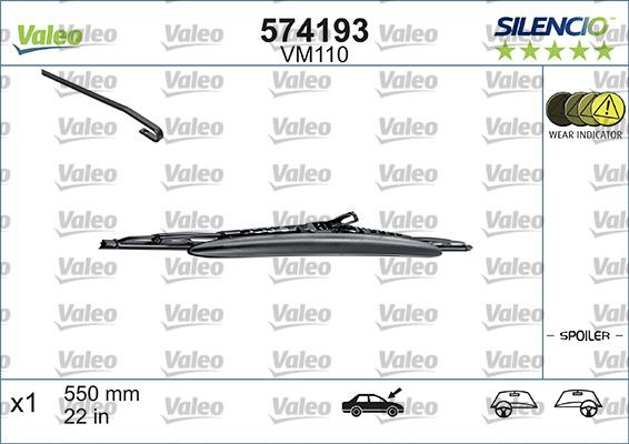 Valeo 574193 - Silecek süpürgesi parcadolu.com