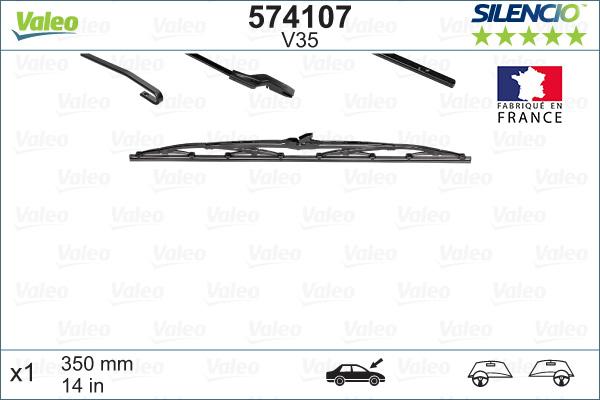 Valeo 574107 - SILECEK SUPURGESI 350mm ARKA GOLF IV FOCUS parcadolu.com