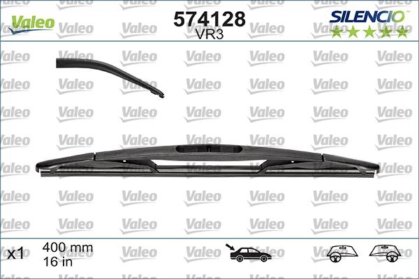 Valeo 574128 - SILECEK SUPURGESI 400mm ARKA CLIO P306 parcadolu.com