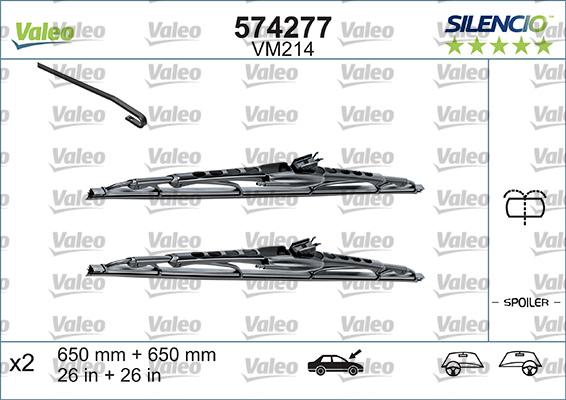 Valeo 574292 - Silecek süpürgesi parcadolu.com