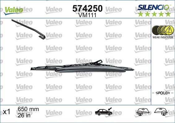 Valeo 574250 - Silecek süpürgesi parcadolu.com