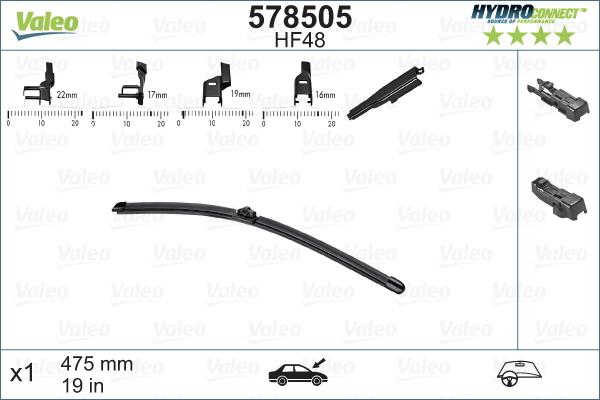 Valeo 578505 - Silecek süpürgesi parcadolu.com