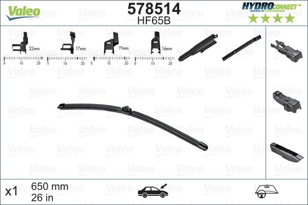 Valeo 578514 - Silecek süpürgesi parcadolu.com