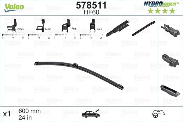 Valeo 578511 - Silecek süpürgesi parcadolu.com