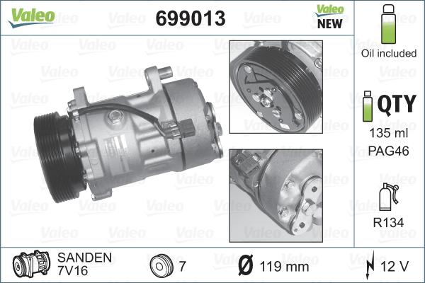 Valeo 699013 - Klima Kompresörü parcadolu.com