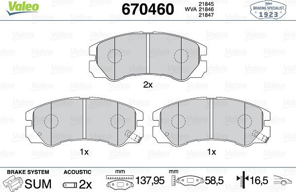 Valeo 670460 - Fren Balata Seti, Diskli Fren parcadolu.com