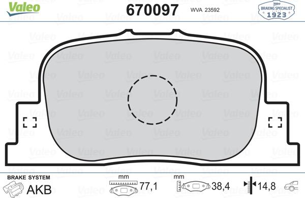 Valeo 670097 - Fren Balata Seti, Diskli Fren parcadolu.com