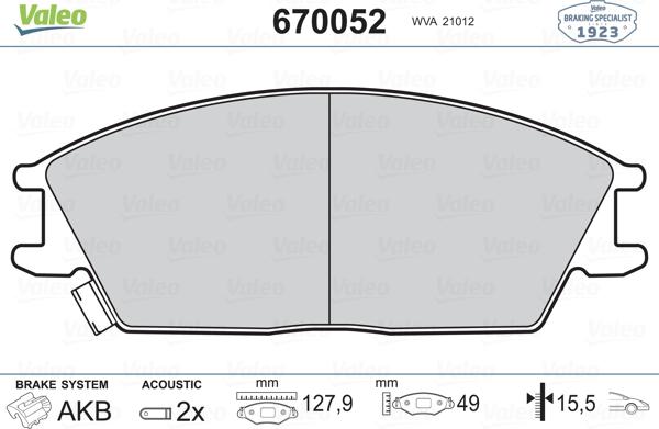 Valeo 670052 - Fren Balata Seti, Diskli Fren parcadolu.com