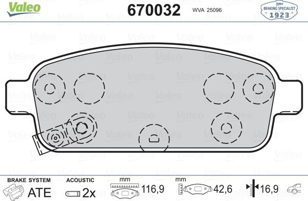 Valeo 670032 - Fren Balata Seti, Diskli Fren parcadolu.com