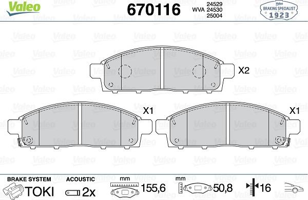 Valeo 670116 - Fren Balata Seti, Diskli Fren parcadolu.com