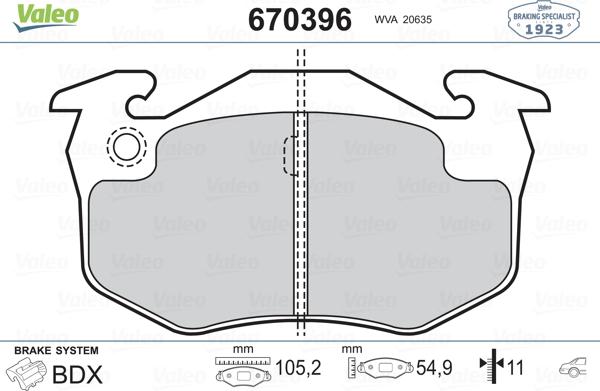 Valeo 670396 - Fren Balata Seti, Diskli Fren parcadolu.com