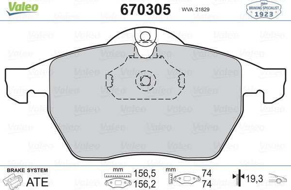 Valeo 670305 - Fren Balata Seti, Diskli Fren parcadolu.com