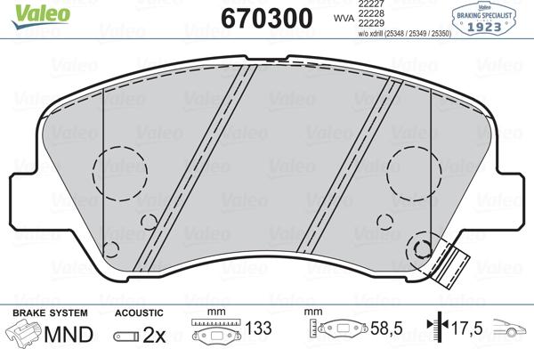 Valeo 670300 - Fren Balata Seti, Diskli Fren parcadolu.com