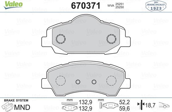 Valeo 670371 - Fren Balata Seti, Diskli Fren parcadolu.com