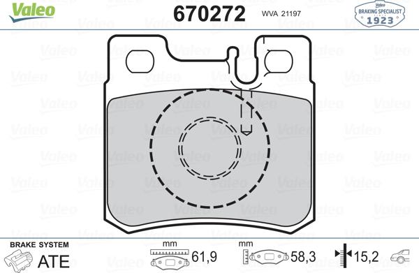 Valeo 670272 - Fren Balata Seti, Diskli Fren parcadolu.com