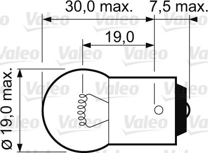 Valeo 032221 - AMPUL 12V 10W 53 10 LU PAKET parcadolu.com