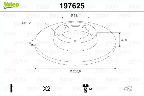 Valeo 197625 - ARKA FREN DISK AYNASI KIA CARENS 02-> 260.8MM parcadolu.com