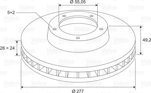 Valeo 197072 - FREN DISKI ON HAVALI 277-5-TOYOTA  AVENSIS 03-08   1.6    parcadolu.com