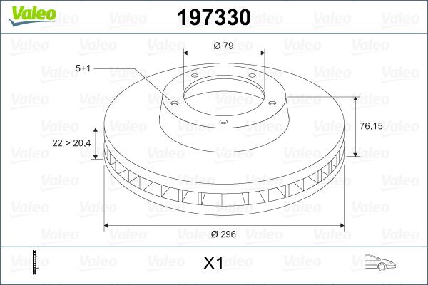 Valeo 197330 - FREN DISKI ON HAVALI 296 MM  BMW   5 SERIE E39 ON 520-523-525-528-530-535  parcadolu.com