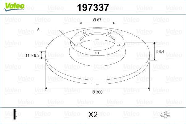 Valeo 197337 - FREN DISKI ARKA X2 MERC S-CLASS W220 S 280 220.063. 220.163. S-CLASS W220 S 320 220.065. parcadolu.com