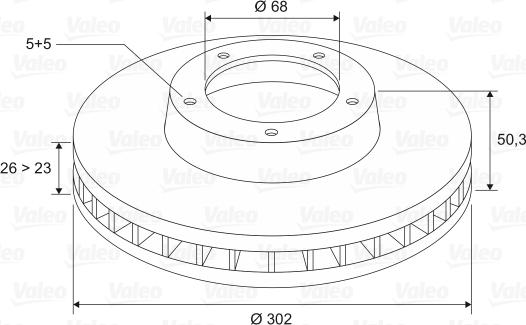 Valeo 197321 - FREN DISKI X1 VOLVO XC70 C70 S70 FRONT parcadolu.com