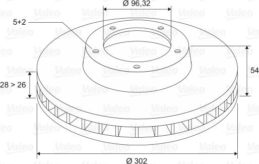 Valeo 197210 - FREN DISKI ON HAVALI-302-5-KIA  SORENTO 02-10    -ADET- parcadolu.com