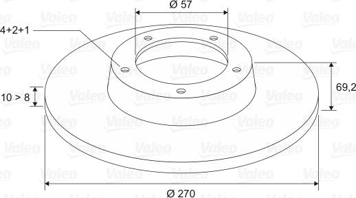 Valeo 186565 - FREN DISKI ARKA DUZ 270 MM  OPEL   VECTRA B 1.6I 16V  parcadolu.com