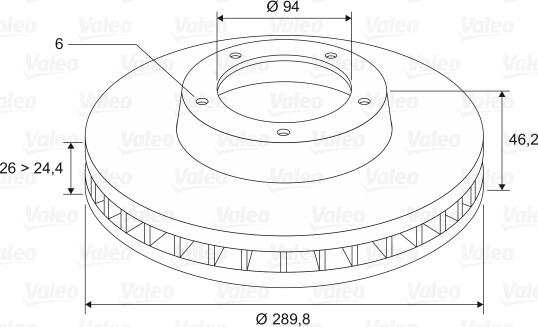 Valeo 186813 - FREN DISKI ON HAVALI MITSUBISHI PAJERO 00-13 PAJERO 2016-- 290×6 parcadolu.com