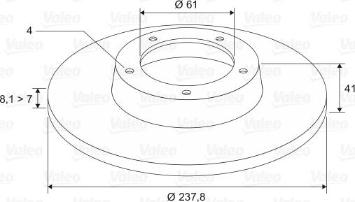 Valeo 186228 - FREN DISKI ON DUZ 238 MM  RENAULT   TWINGO 1.2  parcadolu.com