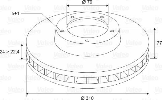 Valeo 186732 - FREN DISKI ON BMW E-60-61-63-64 - 520-523-520 parcadolu.com