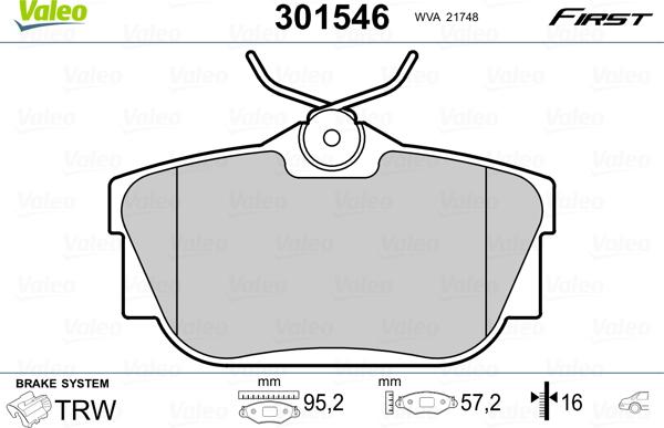 Valeo 301546 - Fren Balata Seti, Diskli Fren parcadolu.com