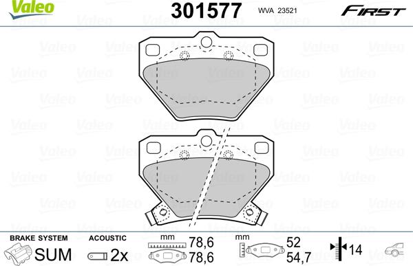 Valeo 301577 - Fren Balata Seti, Diskli Fren parcadolu.com