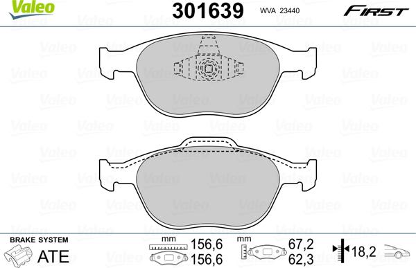 Valeo 301639 - Fren Balata Seti, Diskli Fren parcadolu.com