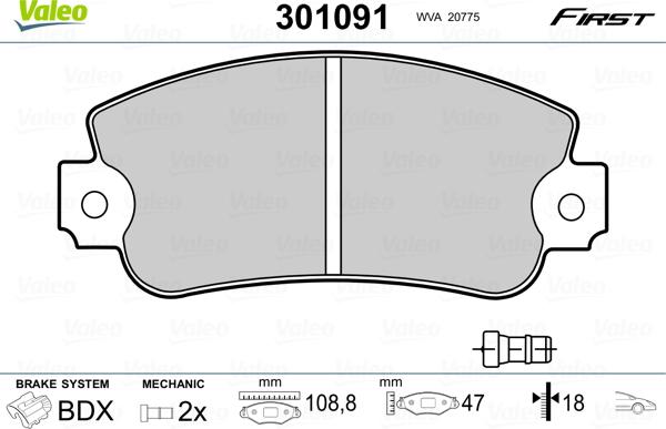 Valeo 301091 - Fren Balata Seti, Diskli Fren parcadolu.com