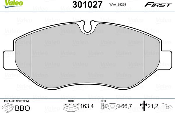 Valeo 301027 - Fren Balata Seti, Diskli Fren parcadolu.com