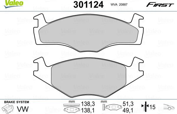 Valeo 301124 - Fren Balata Seti, Diskli Fren parcadolu.com